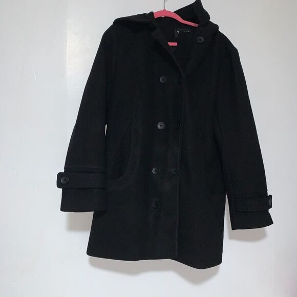 Tanming Womens Notch Lapel Double Breasted Wool Blend Mid Pea Trench Coat XL - Picture 2 of 15